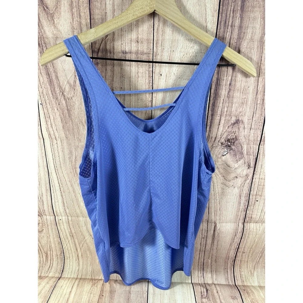 Nike DriFit Women Tank‎ Top XS Mesh Blue Breathable Vneck XSMALL